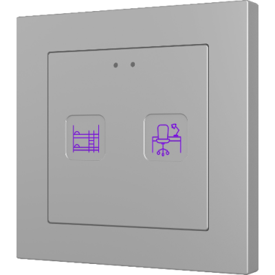 ZENNIO ZVIFR55X2 Flat RGB 55 X2. Pulsante capacitivo 55x55 - 2 tasti - Design personalizzato