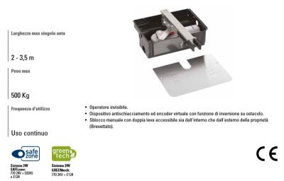 FAAC 10675301 Operatore Motore Per Cancello Ante Battente Interrato OPERATORE 770N 24VDC