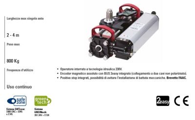 FAAC 108801 Attuatore Motore Interrato Ante A Battente 230V S800 ENC CBAC 180°