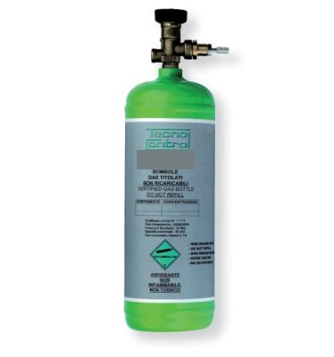 TECNOCONTROL BO505 Bombola Gas CO2 (Anidride Carbonica) - Miscela 5% Vol. in N2 - Dimensioni 1,72 L - Pressione 34 bar - Volume utile 58 litri utili - Valvola BO303