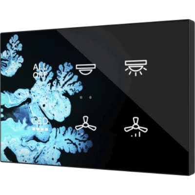 ZENNIO ZVIFXLX6  Interruttori touch capacitivi retroilluminati personalizzabili della famiglia Flat con sensore di prossimità e design piatto (9 mm) in formato XL 6 tasti, custom