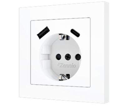 ZENNIO ZSISC2US ZS55. Schuko socket insert 16 A/250 V ~ with USB
