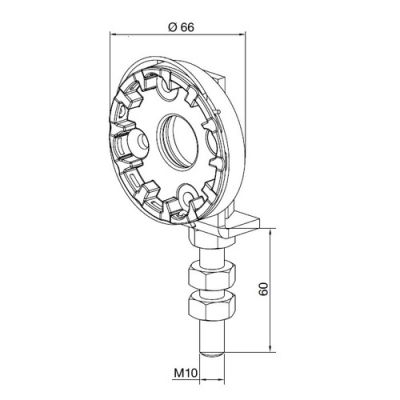 TTGO 625.10011 Supporto compatto, regolabile con vite M10