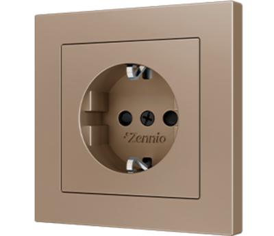 ZENNIO 830000404 ZS55. Schuko socket cover 55x55 mm - Champagne