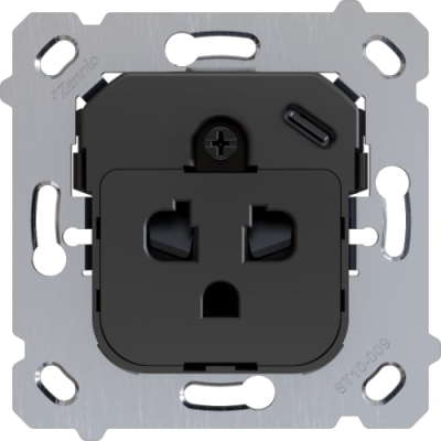 ZENNIO ZSIEUA1USC ZS55. Euro-American socket insert with USB C - white