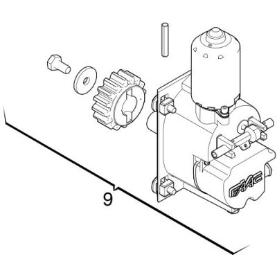 FAAC SPARE PARTS 63003389 C4000I COMPLETE GEAR MOTOR