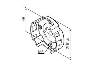 NICE 702.02.00 Compact support, with 4 M5 holes. Era M series supports, diameter 45 mm
