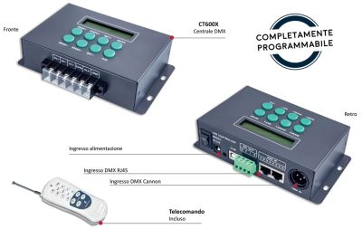 LEDCO CT600X CENTRALINA RGB-D PRO dmx C/TELECOMANDO RF
