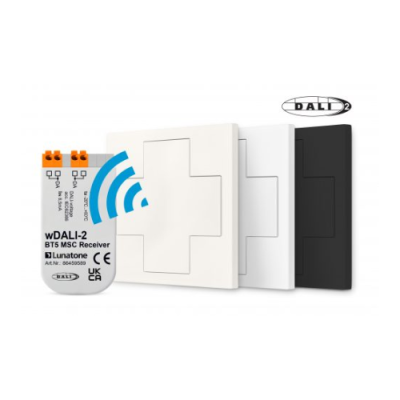 LUNATONE 86459545-W+R set wDALI-2 receiver and configurable 4 button swi