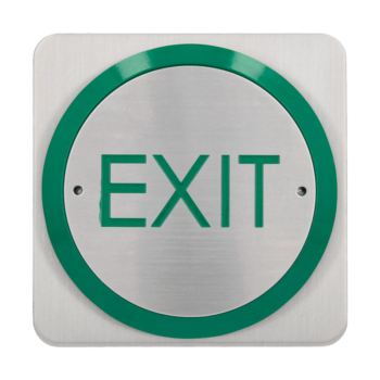CDVI RTE85E Button with EXIT logo mounting to be applied