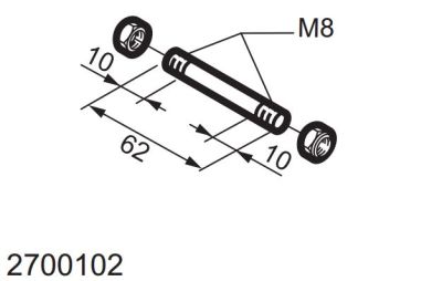MINGARDI 2700102 Front pin for sunshade versions/Front pi