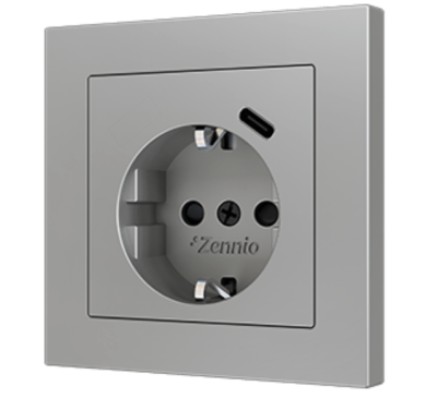 ZENNIO ZS55CSC1USS ZS55. Schuko socket cover with USB C 55x55 mm - Yes