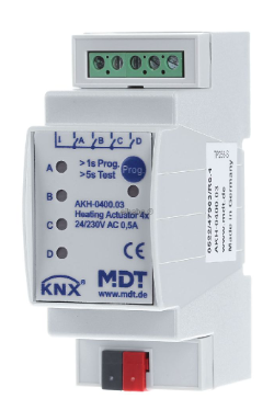 MDT AKH-0400.03 Attuatore riscaldamento 4 volte, 24-230 V CA per automazione domestica KNX AKH-0400.03