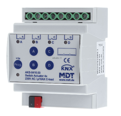 MDT AMI-0416.03 4-fold switching actuator for KNX home automation AKS-0416.03