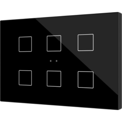 ZENNIO ZVITXLX6A TECLA XL 6-key backlit capacitive touch switch, black
