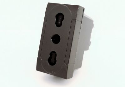 MAPAM 818N Bivalent Socket (16A-250V) Art 818N 2P Black -