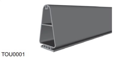 RIB TOU0001 RUBBER PROFILE X COAST - L=1880
