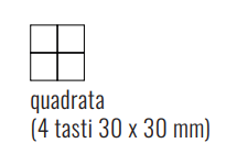 EKINEX EK-T4Q-GBS Kit 4 tasti Linea 71 quadrati (30X30) Metallo Colore Titanio