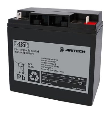 ARITECH ANTINTRUSIONE BS131N Batteria 12 V - 18 Ah. mm. 181x78x170 APPROVATA VDS