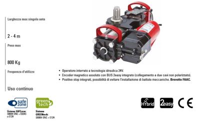FAAC 108722 Attuatore Motore Interrato Cancello Ante Battente S800H CBAC 180° ENC