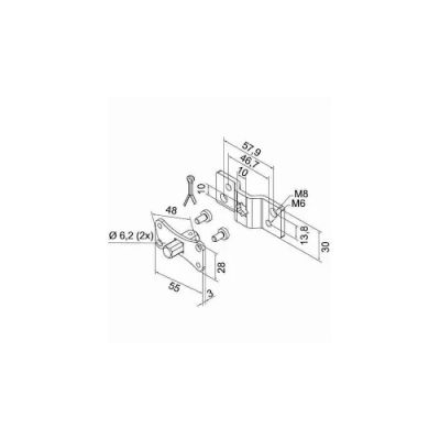 NICE 525.10100 Kit perno quadro 10mm per star head+staffa con sed