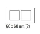 EKINEX EK-D2S-GA Double plate 2 windows 60X60 in plastic