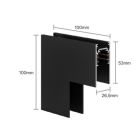 LEDCO MGCO540/NE2/P GIUNZIONE ANGOLARE MECC. SOFF./PARETE NERO BINARIO