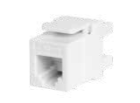 WP RACK WPC-KEY-3-180/WH Gatto. 3 jack keystone, 6P4C, tipo Dual IDC, 180 gradi, colore bianco con copertura antipolvere
