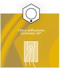 CONCEPT CSS-ACCS35-30 per S35 e S55 - 1 foro diffusione inclinata 30 gra