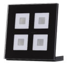 MDT BE-GT04S.01 Pulsante di vetro 4 volte Plus, nero, per automazione domestica KNX BE-GT04S.01