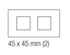 EKINEX EK-D2E-GAG Double plate with 2 windows 45X45 in plastic (silver colour)