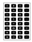 EELECTRON 9025ISB-3 9025 KNX CAPACITIVE BUTTON, BLACK ISET ICONS - B - 32 ICONS