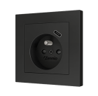 ZENNIO ZS55CF2USA ZS55. French socket cover with USB C and A 55x55 m