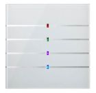 BLUMOTIX BX-F-QKWG-SILVER QUBIK LINE Glass Keyboard Cover 8 Buttons 80X80mm White