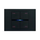 EELECTRON PO71A03PL-3 PLACCA 71 PLASTICA VERNICIATA NERO - 3 MODULI
