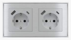 EKINEX EK-PSC-DE-USB Electric socket cover Schuko version55x55mm USB A-C