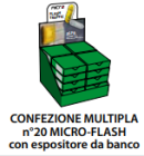 ABTECNO APE-550/1040.20 ESPOSITORE DA BANCO 20 PEZZI MICRO FLASH 12/24 LAMPEGGIATORE GIALLO