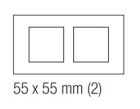 EKINEX EK-D2P-GB Placca doppia in alluminio 2 finestre 55X55