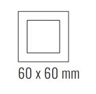 EKINEX EK-DQS-GAA Placca Deep (FF e 71 e 20Venti ) quadrata - Plastica bianco