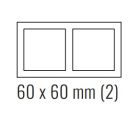 EKINEX EK-P2S-GA 2-gang plastic cover plate, 60x60mm window