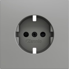 ZENNIO ZS55CSCSS ZS55. Schuko screwless socket cover 55x55 mm - Sil