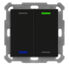 MDT BE-TAL550206.01 Pulsante doppio KNX Lite 55, RGBW, neutro, nero opaco BE-TAL550206.01