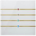 BLUMOTIX BX-F-QKWG-GOLD QUBIK LINE Glass Keyboard Cover 8 Buttons 80X80mm White