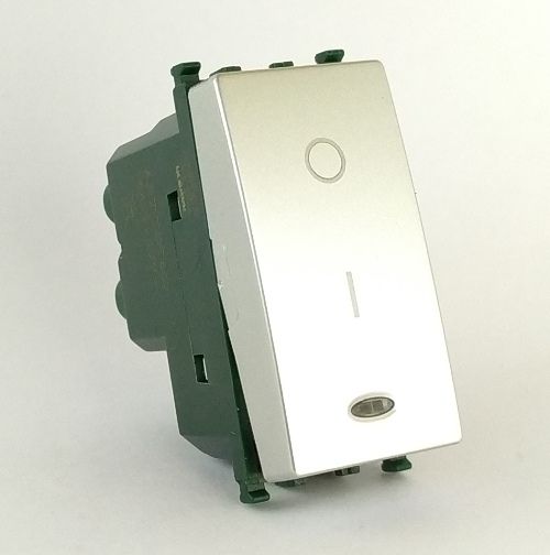 MAPAM 662A Interruttore Bipolare Spia (16A-250V) Gem 662A Alluminio