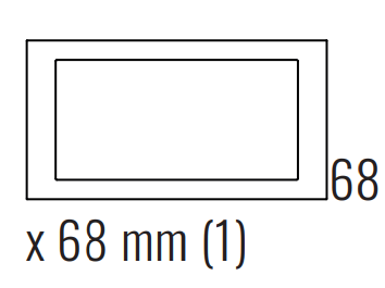 EKINEX EK-P2C-GBR Plate 71 (Form/Flank/NF) rectangular with 2 windows - METAL (ALUMINIUM) Nickel