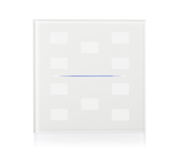 EELECTRON 9025GL10W01 9025 KNX CAPACITIVE BUTTON, WHITE GLASS CUSTOM 10 CHANNELS