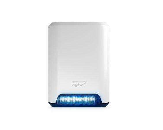 ELDES EWS4 Sirena per esterno senza fili bidirezionale completamente supervisionata dal sistema per batteria bassa e manomissione. Dimensioni mm 290x210x50. Fornita con 4 pile al litio tipo CR123.