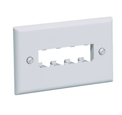 PANDUIT CFPH4IW Faceplate- 4 Port- Single Gang- Horizonal- Off White