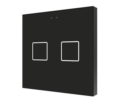 ZENNIO ZVIF2VTA Tastiera capacitiva Flat, 2 Tasti + T° nero