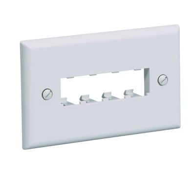 PANDUIT CFPH4AW Faceplate- 4 Port- Single Gang- Horizontal- Arctic White